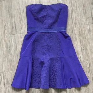 Rebecca Taylor Strapless Purple Dress